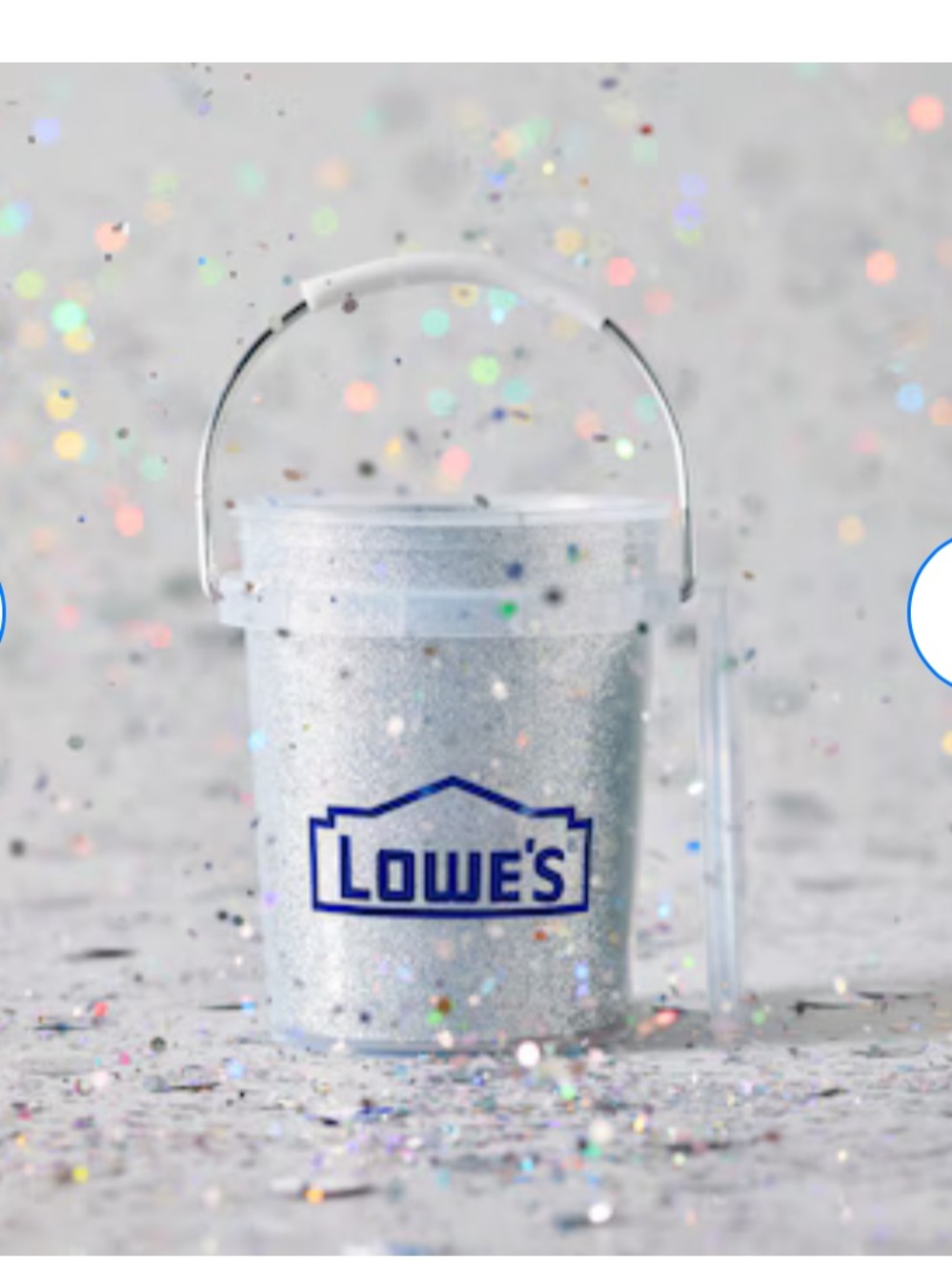 Lowes mini glitter bucket with lid